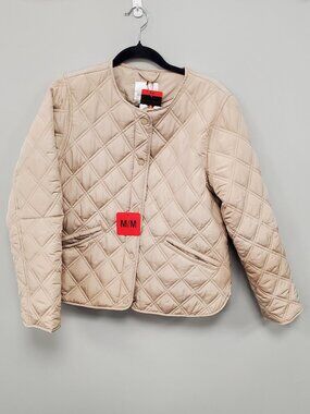 Weatherproof Women's Collarless Quilted Jacket In Beige
